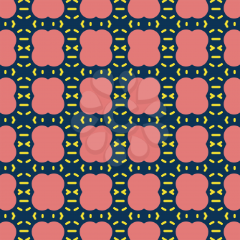 Vector seamless pattern texture background with geometric shapes, colored in red, blue and yellow colors.