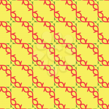 Vector seamless pattern texture background with geometric shapes, colored in yellow, red and gren colors.