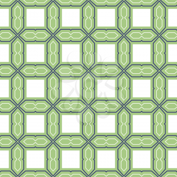 Vector seamless pattern texture background with geometric shapes, colored in green, blue and white colors.