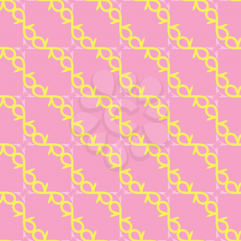 Vector seamless pattern texture background with geometric shapes, colored in pink and yellow colors.