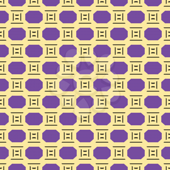 Vector seamless pattern texture background with geometric shapes, colored in purple, yellow and black colors.