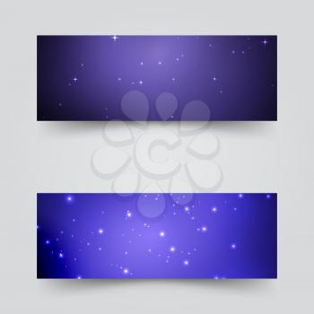 Banners with the starry sky. Vector illustration .