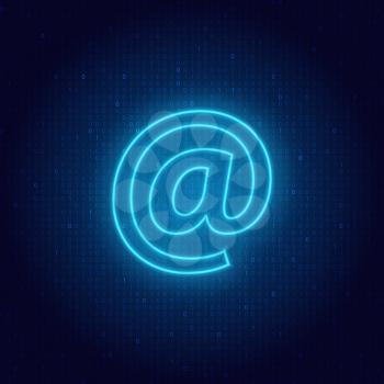 E-mail symbol on a digital background. Vector illustration .
