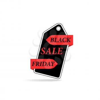 Black Friday Sale price tag on a white background. Vector illustration .