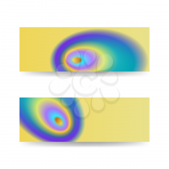 Two banners with abstract blurry pattern on a white background .Vector illustration.