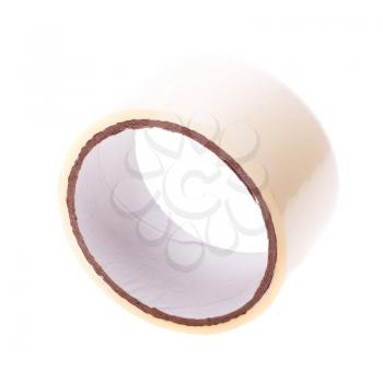 Roll of clear transparent sticky tape isolated on white