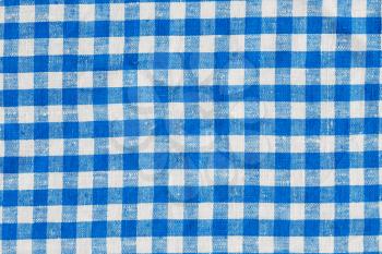 Natural Linen Plaid Fabric Abstract Background Texture, Blue And White