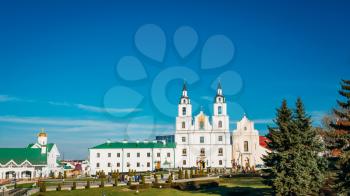 Panoramic view of The Cathedral Of Holy Spirit In Minsk - The Main Orthodox Church Of Belarus and famous landmark in Minsk
