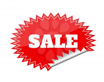Red seals sticker with sale text