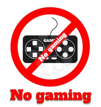 No gaming icon warning symbol on white
