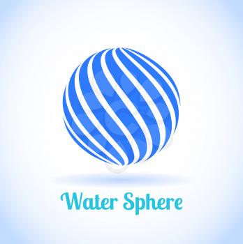 Abstract water sphere globe symbol, business concept template of isolated round icon