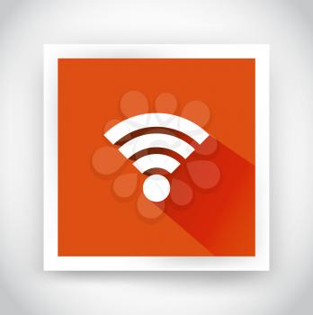 Icon of wifi for web and mobile applications. Flat design with long shadow
