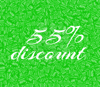 Sale labels background, end-of-season sale, discount tags percent text. Best discounts background with percent discount pattern. Green sale background. Sale banner. Percent with numbers 55