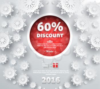 Winter discount best choice design flat. Sale and coupon, offer shopping, promotion and save money, winter christmas,  label and price, advertising buy, special retail illustration