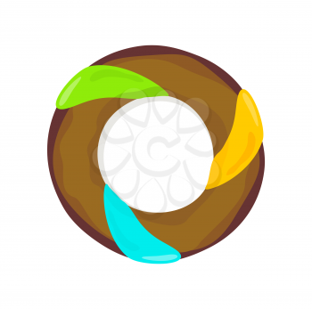 Donut logo. Sweet donuts design flat food. Doughnut, donuts coffee, donut isolated, coffee and cookies cake bakery, dessert menu, snack pastry, tasty. Donuts shop. Donut icon. Donuts glaze