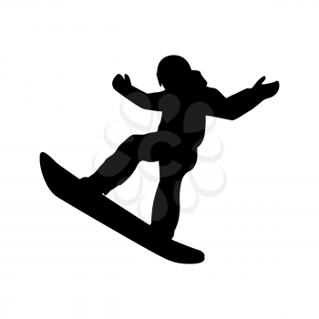 Extreme sport snowboard design. Snow and snowboard jump, snowboard isolated, surfing and winter, cold and mountain, speed board, season snowboarding, snowboarder illustration. Black on white