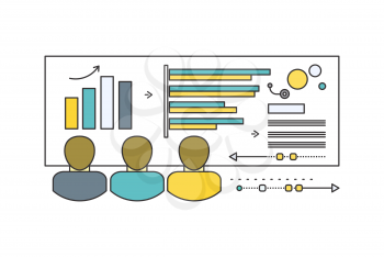 Forecast concept icon flat style. Business growth graph, finance market progress chart, financial investment, profit marketing, diagram stock increase, report and statistic data illustration