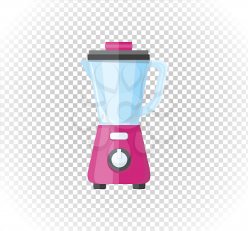 Sale of household appliances. Electronic device red mixer, blender. Mixer logo in flat style. Blender isolated, smoothie food processor, juicer