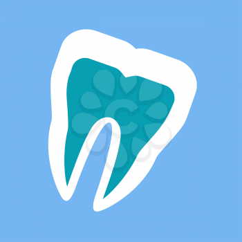 Silhouette of a healthy tooth design flat. Tooth and teeth whitening, dental healthy tooth, medical health, oral tooth,  medicine tooth  dentist, hygiene and clean tooth, human tooth illustration