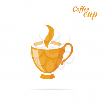 Coffee cup logo design flat isolated. Cafe logo icon shop, espresso drink cappuccino, restaurant logo, coffee cup vector illustration