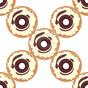 Donut seamless background texture pattern. Cute donuts with glazing. Seamless pattern. Delicious donut glazed. Donut pattern. Vector donuts pattern. Chocolate donuts. Isolated donuts seamless pattern