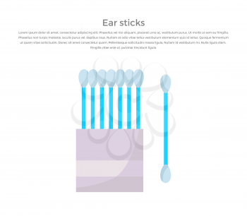 Ears stick. Cotton swabs on white. Vector illustration