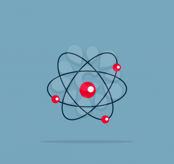 Atom structure symbol of electron. Vector illustration