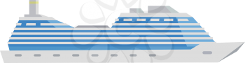White cruise boat icon in flat style isolated on white background. Vector illustration