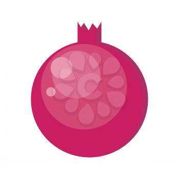 Pomegranates vector in flat style design. Fresh fruit illustration for conceptual banners, icons, mobile app pictogram, infographic, and logotype element. Isolated on white background.