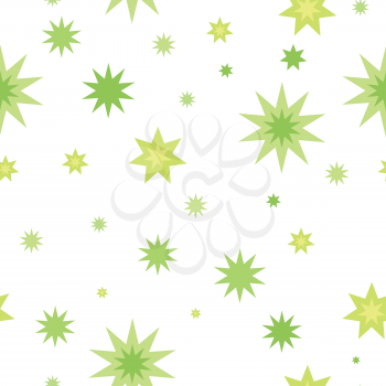 Seamless pattern with star splashes isolated on white background. Cartoon style. Wallpaper design, covers, posters, wrapping papers, backgrounds. Success and fortune concept. Modern flat design. Vecto