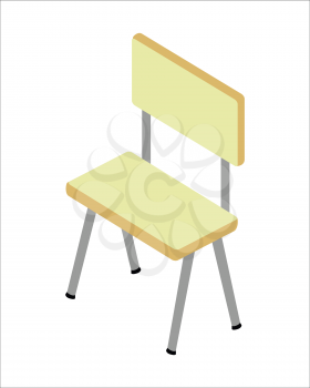 Chair vector illustration in isometric projection. Furniture picture for web pages, app, icons, infographics, logotype design. Isolated on white background.