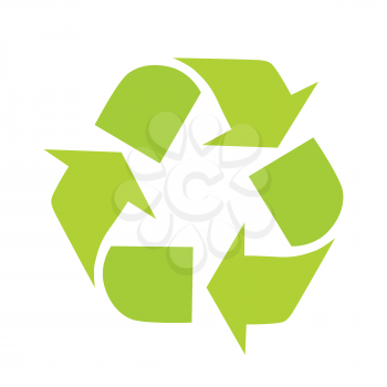 Sign of recycling. Recycling icon in flat. Green recycle symbol isolated on white background. Waste recycling. Environmental protection. Vector illustration.
