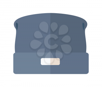 Woolen winter hat icon in simple style on a white background. Warm hat. Vector illustration