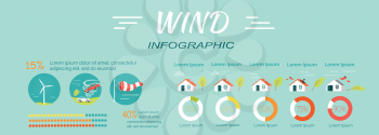 Wind infographics. Tornado and hurricanes banners. Minimal moderate extensive extreme catastrophic levels. Windmills, tornado twisted car and windsock icons. Percentage sign. Vector illustration