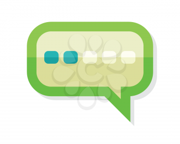 Messaging icon isolated. Comment, dialog, discussion flat icon. Speech bubble or cloud. Internet communication. Online conversation. For internet forums, feedback services. Search for solution. Vector
