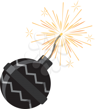 Fireworks icon isolated on white vector illustration. Low explosive pyrotechnic device used for entertainment purposes. Casing filled with pyrotechnic stars. Salute element for celebrations.