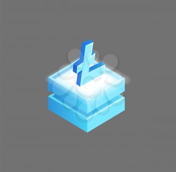 Litecoin peer-to-peer cryptocurrency and open source software project. Isolated isometric 3d icon vector, money sign, financing and banking finance