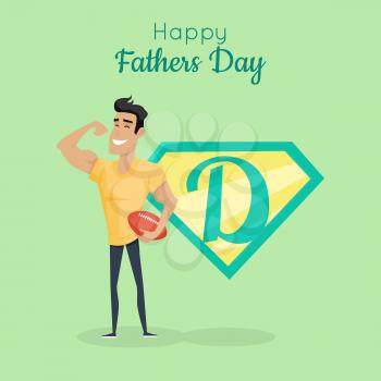 Happy Fathers day poster. Daddy great cooker. Best parent in the world. Role model, greatest mentor. Part of series of fathers day celebration banners. Honoring dads. Fatherhood concept. Vector