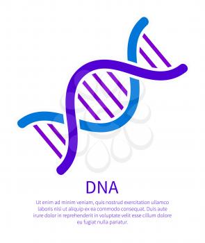 DNA icon of genetic personal code, deoxyribonucleic acid chain symbol with place for text, logotype of nucleotides carrying genetic instructions vector