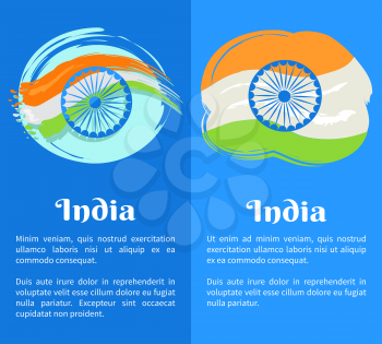 India posters with place for text, 15 August Indian Independence Day greeting vector poster in graphic design with colorful national flag on background