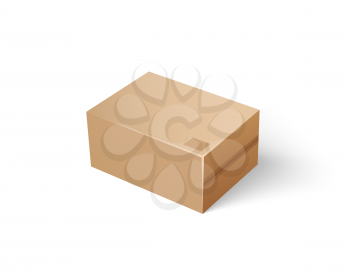 Carton package for keeping things isolated icon vector. Empty sealed cardboard container for storage of goods and products. Sorting of objects inside