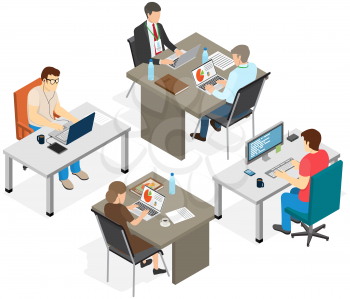 Project planning, deadline and time management concept. Business team makes office timetable of meetings and events. People analyze plan, schedule. Work schedule planning vector illustration