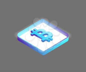 Bitcoin blockchain technology, isolated isometric 3d icon vector. Cryptocurrency rich and wealthy currency with promising future. Crypto business