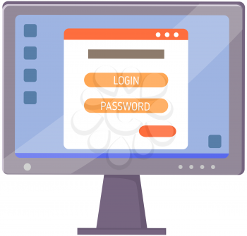 Access management authorize software authentication login form password system security window. Sign in to account, user authorization, login authentication page concept. Username, password fields