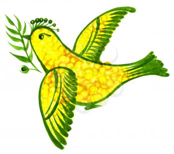 Royalty Free Clipart Image of a Decorative Bird