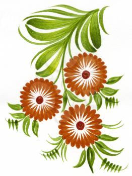 Royalty Free Clipart Image of a Decorative Floral Design