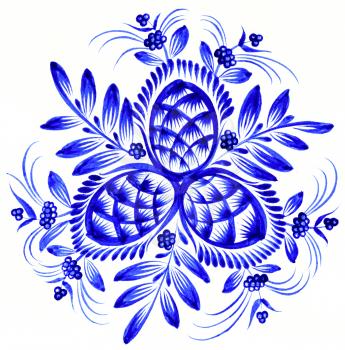 Decorative high resolution, hand drawn illustration in Ukrainian folk style