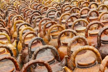 Many teapots waiting to be sold at a factory in Vietnam