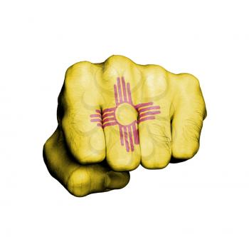 United states, fist with the flag of a state, New Mexico