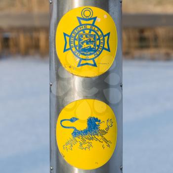 The finish line of the famous dutch Elfstedentocht (ice skating)